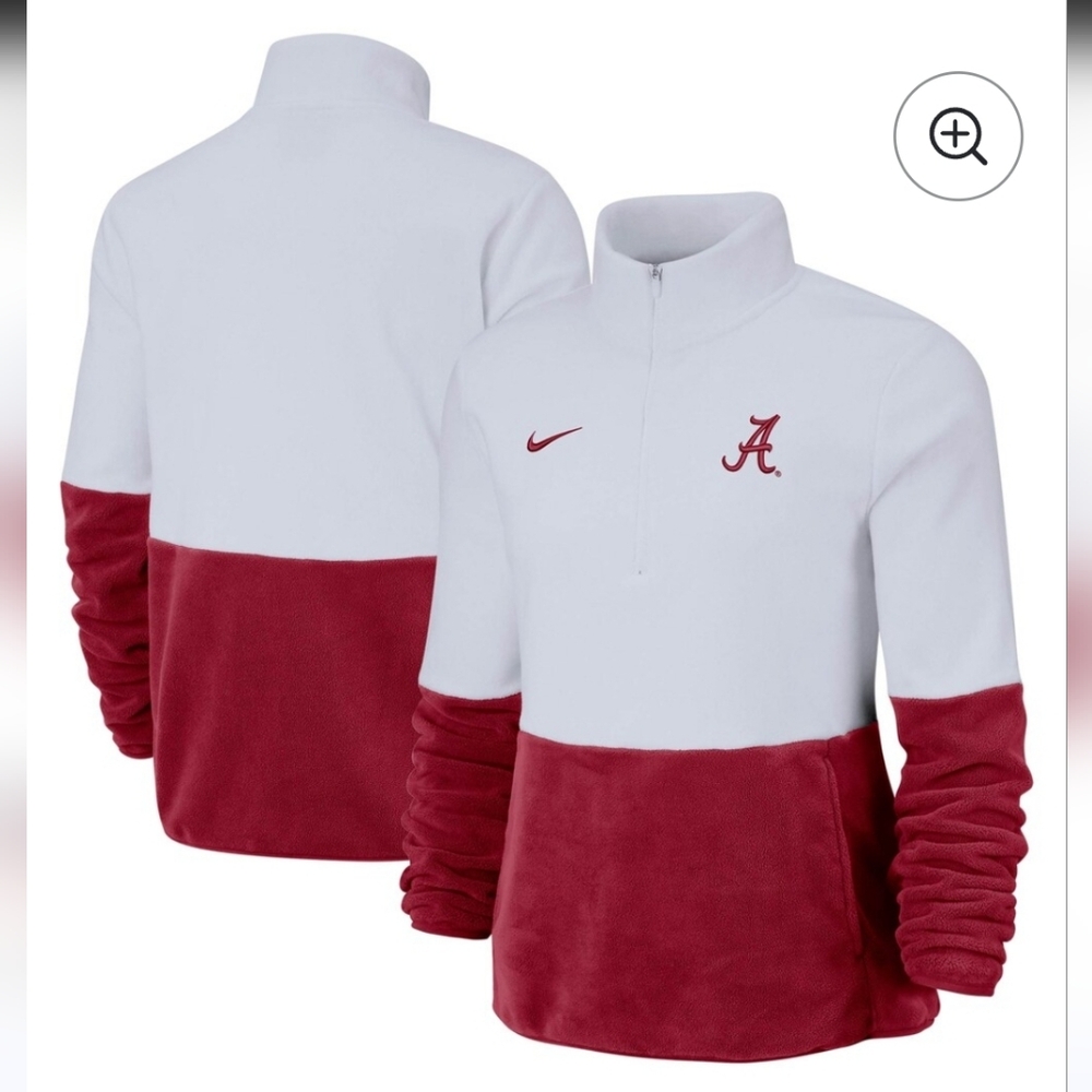 Nike White /Crimson Tide Alabama Women's  Size M  Half Zip Jacket